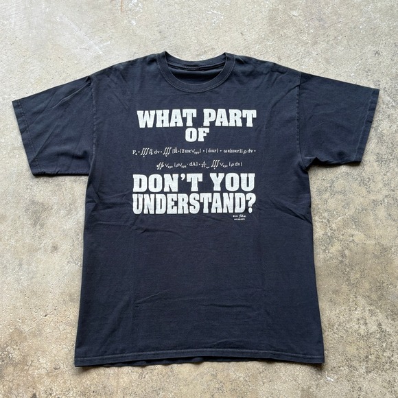 Math Equations Graphic Print T-Shirt Funny Sarcastic Mens Black Tee Top - Picture 1 of 2